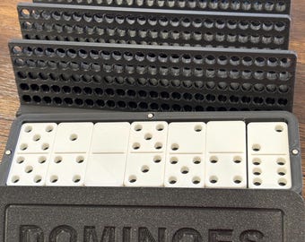 Premium Dominoes Set | Complete Double-6 Game with Storage Box & Player Trays | Built to Last