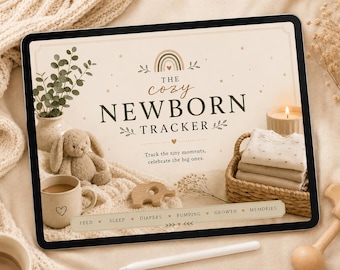 Cozy Newborn Tracker for GoodNotes | Baby Feeding & Diaper Tracker | Digital Postpartum Planner | Pumping Log for iPad | New Mom PDF