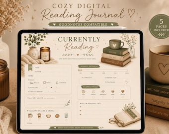 Cozy Digital Reading Journal for GoodNotes | iPad Book Journal | Booktok Reading Planner | Digital Book Tracker | Reading Journal PDF
