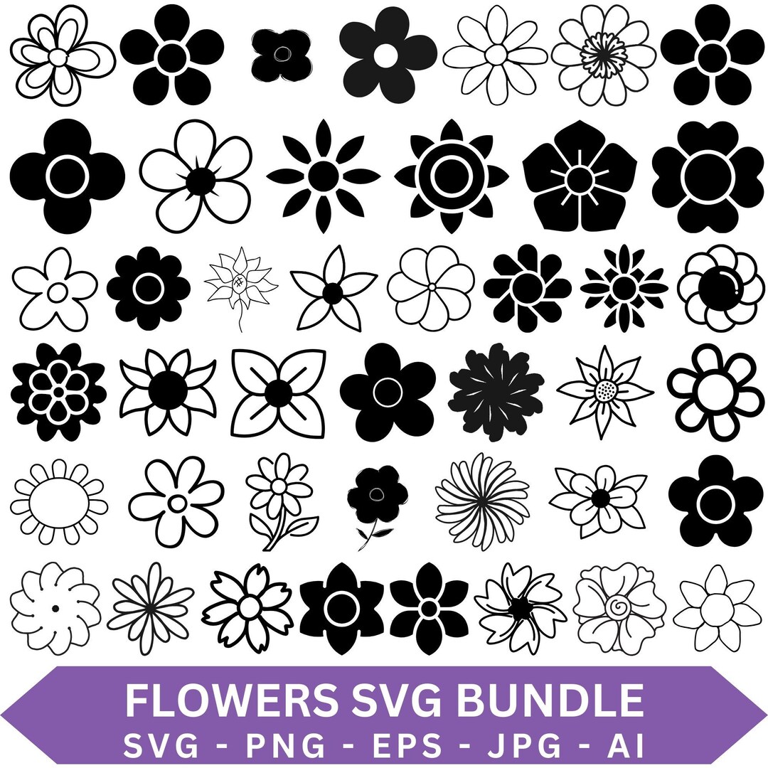Floral SVG PNG Mega Bundle, Flower Designs for Shirts (digital Download ...