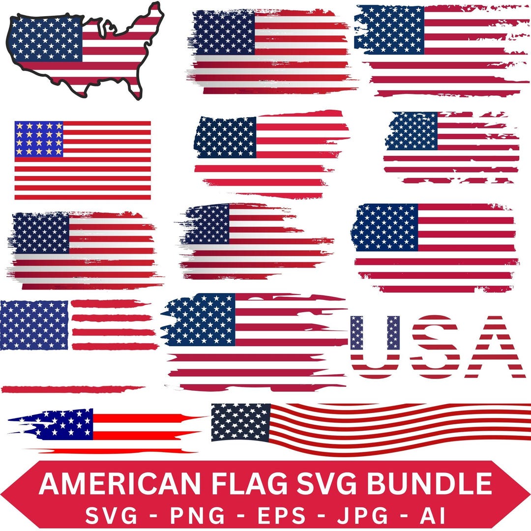 American Flag SVG Bundle, 4th of July Cut File (digital Download) - Etsy