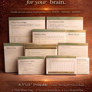 ADHD Autism AuDHD Planner | Nervous System Support, Shame-Free (Instant Download)
