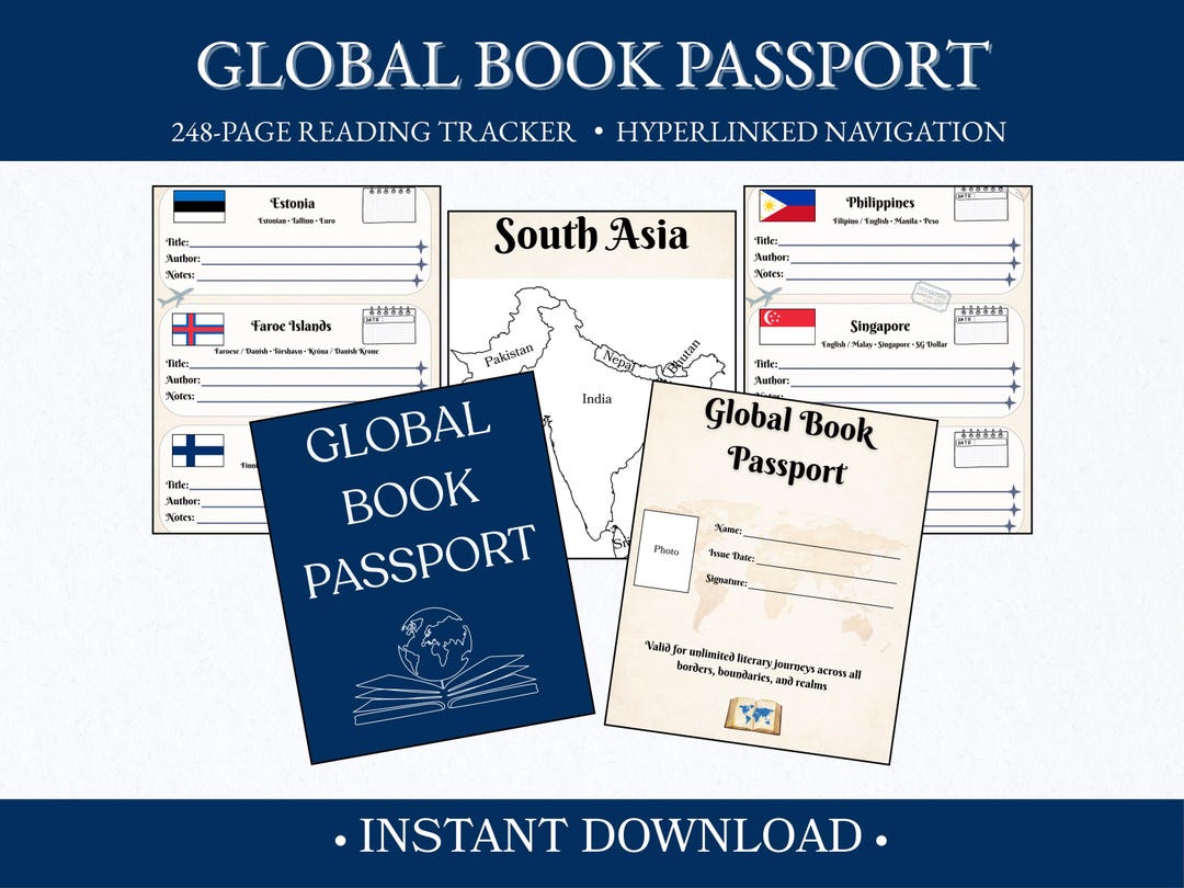 Digital Reading Journal for Goodnotes | Read the World Book Tracker ...