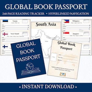 Digital Reading Journal for GoodNotes | Read the World Book Tracker | Hyperlinked Country & Culture Reading Log for iPad