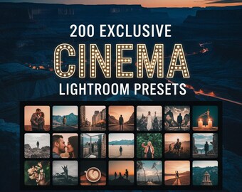 200 Exclusive Cinema Adobe Lightroom Presets | Desktop Lightroom Filters | Instagram, Wedding and Travel Editing
