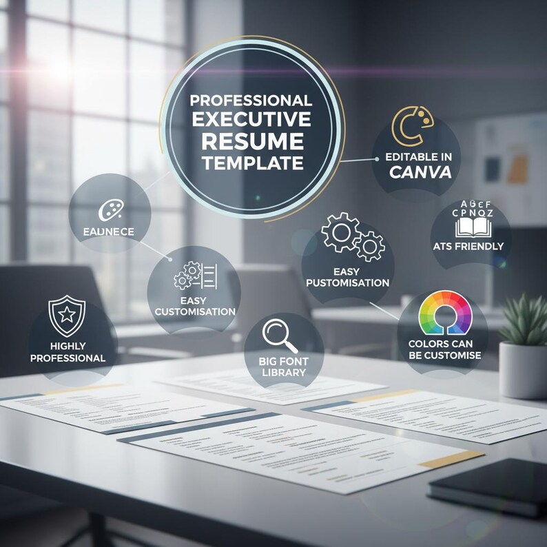 ATS Friendly Resume Template | Modern, Editable Canva CV (instant ...