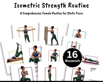 Printbare routine voor isometrische krachtoefeningen, statische oefentabel (pdf), complete lichaamstraining voor thuis