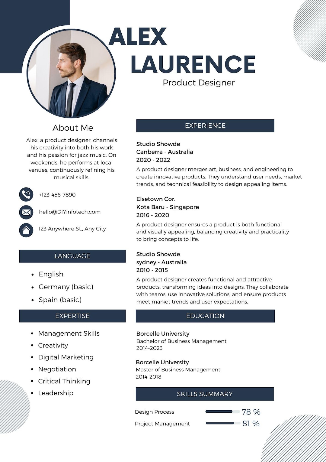Professional Executive Resume Template, ATS Friendly, Canva Editable ...
