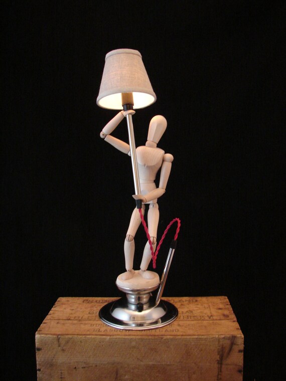 Table Lamp Upcycled Artist Figure with Dimmer Etsy