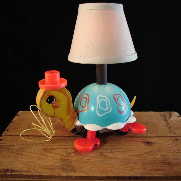 Upcycled Vintage Fisher Price Pull Toy Lamp