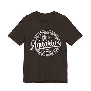 Aquarius Zodiac Sign T-Shirt - Aesthetic Retro Astrology Graphic Tee - Loyal Intelligent Independent Horoscope Shirt