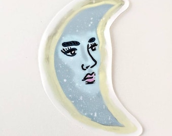 Moon Sticker, vinyl waterproof sticker