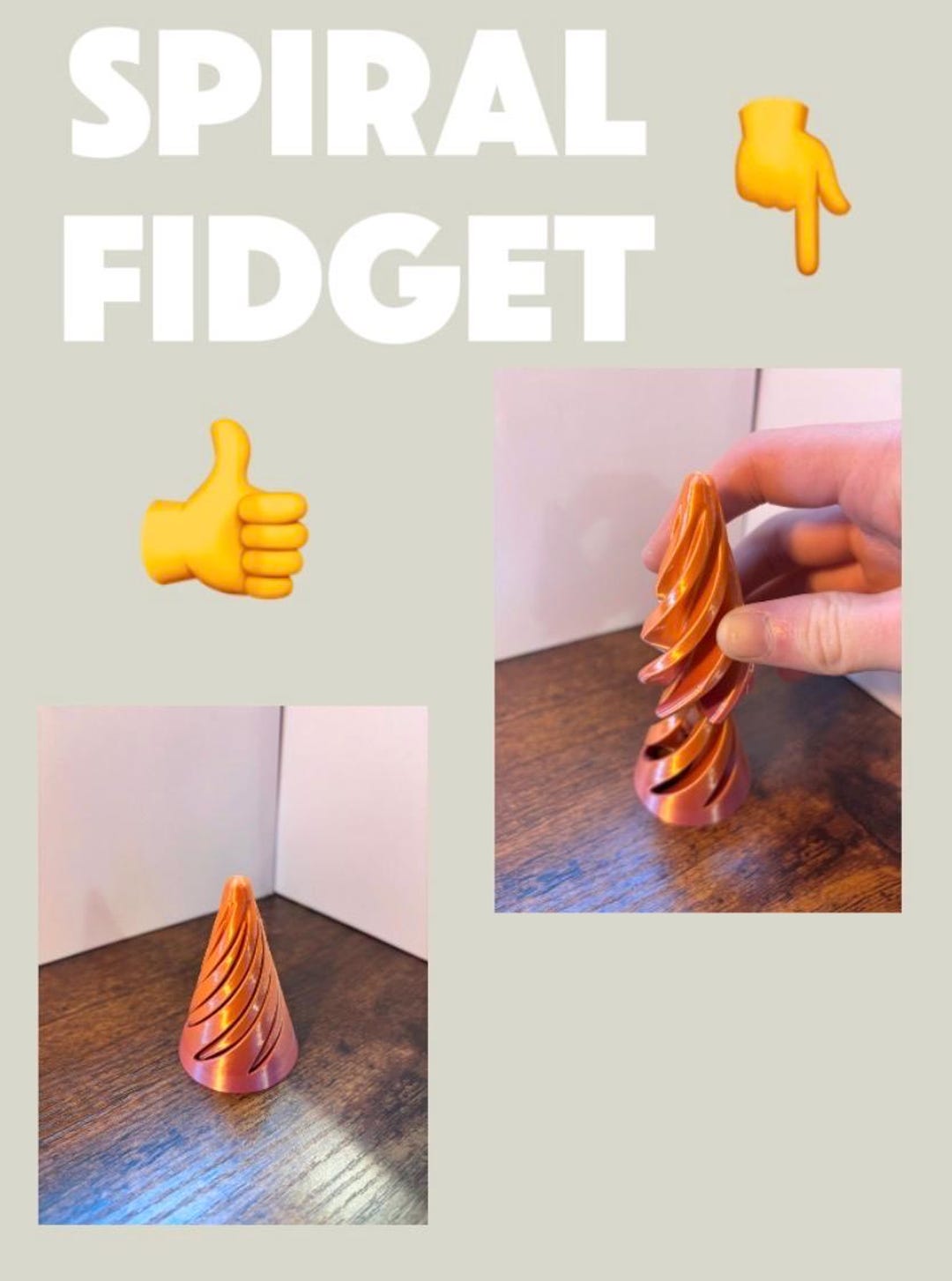 3D Printed Spiral Fidget Toy – Satisfying Desk Fidget for Stress Relief ...