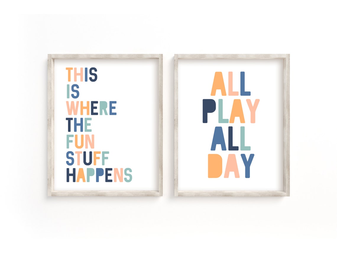 Playroom Poster Print Pack Printable Wall Art Poster Print - Etsy