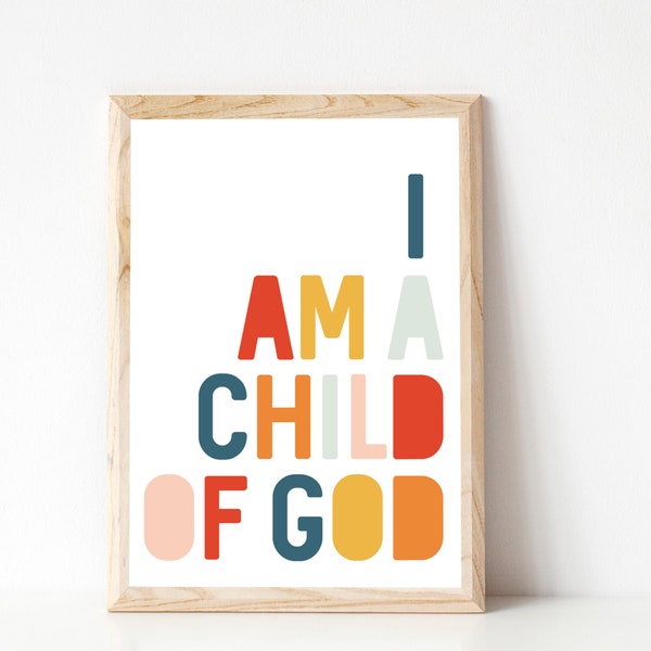 I Am A Child Of God Print, LDS Art, Nursery Wall Art, Nursery Decor, Nursery Prints, Nursery Art, Girls Nursery Decor, Nursery Wall Decor