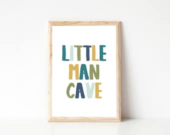 Little Man Cave, Printable Poster, Nursery Decor, Nursery Printables, Boy Nursery Decor, Little Man Cave Decor, Nursery Wall Decor, Nursery