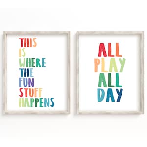 Rainbow Poster Print Pack, Playroom Printables, Playroom Wall Art, Kids Room Decor, Nursery Decor, Printable Wall Art, Poster print