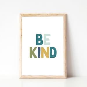Be Kind Print, Nursery Decor, Playroom Print, Wall Art Print, Playroom Wall Decor, Be Kind Poster Print, Nursery Print, Kids Room Print