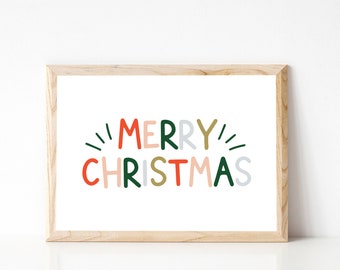 Impressão de feliz Natal, sinal de Natal, impressões de Natal, impressões de férias, decorações de Natal, decoração de férias, decoração de Natal, impressão alegre