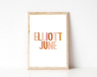 Custom Name Print, Kids Name Print, Custom Size Name Print, Kids Room Wall Art, Printable Nursery Art, Name Printable, Nursery Name Sign