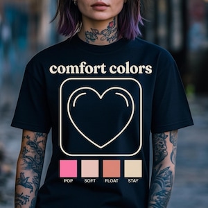 Comfort Colors Heart Graphic Tee – Minimalistisk Kärlek Indie T-shirt