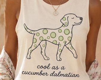 Gurke Dalmatiner Illustration Tank Top | "cool wie ein Gurken-Dalmatiner"