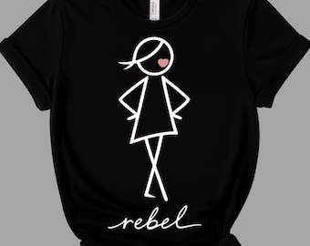 Rebel Line Art T-Shirt – Minimalist Graphic Tee, Soft Cotton Streetwear