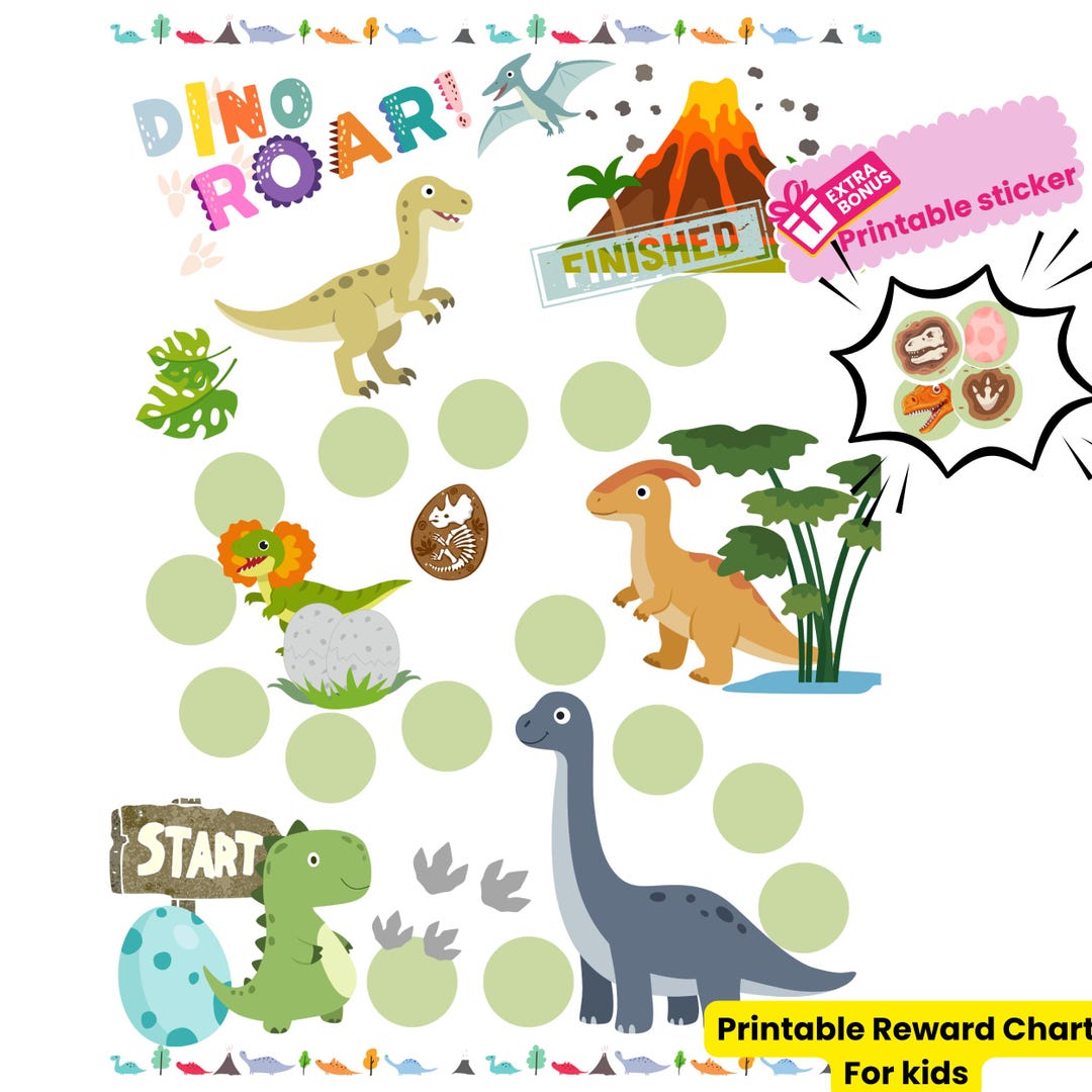 Dinosaur Reward Chart Printable, Kids Behavior Chart, Toddler Routine ...