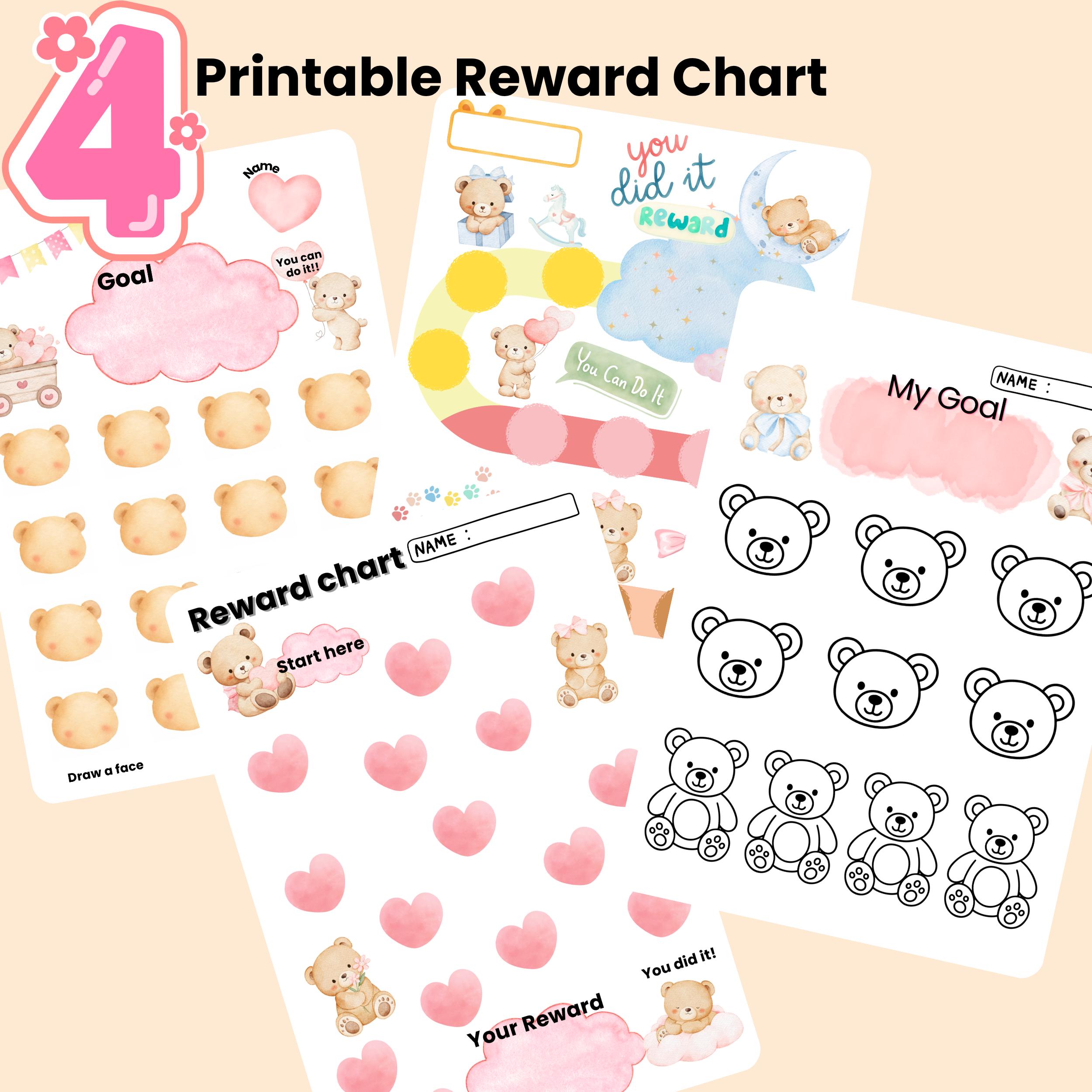 Reward Chart for Kids Printable Bundle, Toddler Behavior Chart, Chore ...