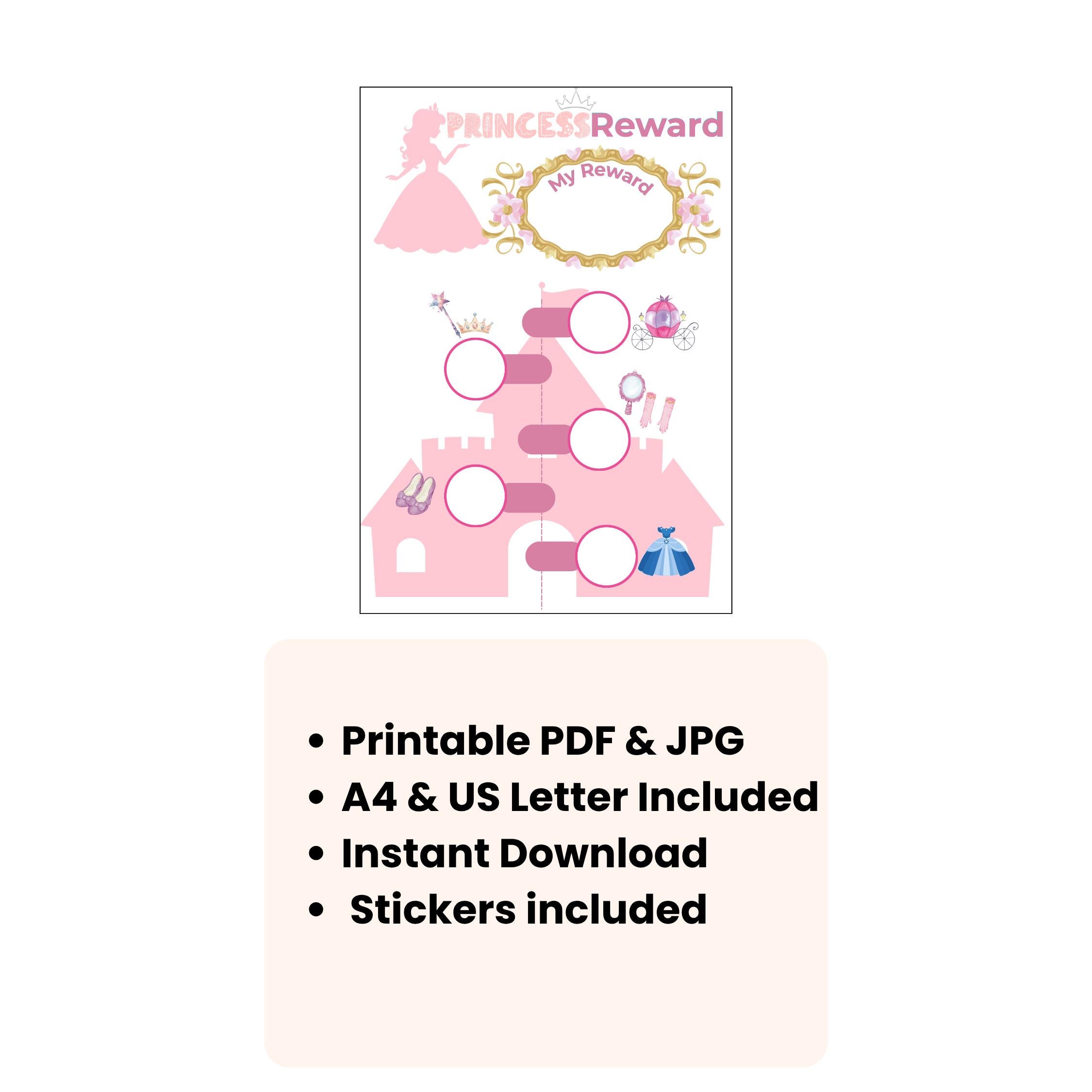 Princess Reward Chart, Kids Chore Chart, Printable Behavior Chart ...