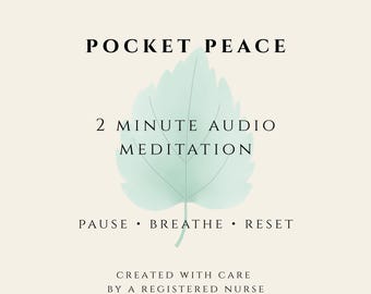 2 Minute Simple Guided Meditation | Stress Relief Mindfulness Audio | Self Care Reset | Digital Download MP3 WAV