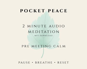 Pre Meeting Calm Micro Meditation | 2 Minute Guided Meditation Audio for Anxiety and Stress Management MP3 WAV