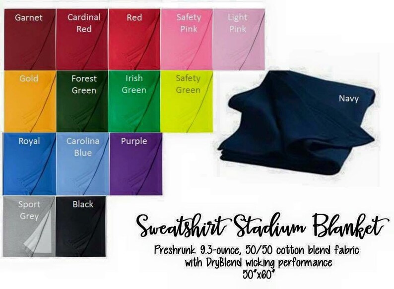 Personalized sweatshirt stadium blankets Etsy