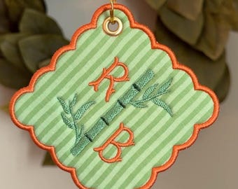Embroidered Mahjong Bag Tag Keychain, Mahjong Luggage Tag, Travel Bag Charm, Embroidered Bag Charm,Mahjong Accessories, Mahjongg Bag Tag