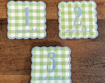 Baby Milestone Cards, Custom Milestone Cards, Embroidered Milestone Cards, Personalized Milestone Cards