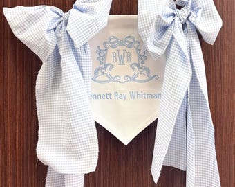 Baby Boy Hospital Door Banner, Personalized Door Hanger, Embroidered Baby Banner, Personalized Baby Banner Crest, Door Sign, Custom Banner