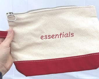 Personalized Canvas Makeup Bag, Custom Makeup Pouch, Personalized Bridesmaid Gifts