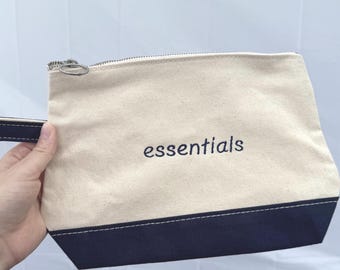 Personalized Canvas Makeup Bag, Custom Makeup Pouch, Personalized Bridesmaid Gifts
