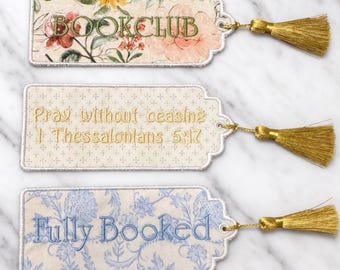 Embroidered Bookmarks, Bookclub Favors, Funny Bookmarks, Faith Based Gift