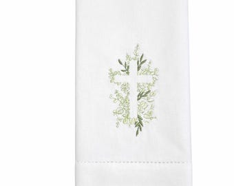 Easter Cross Tea Towel, Kitchen Hand Towel, Easter Decor, Hostess Gift