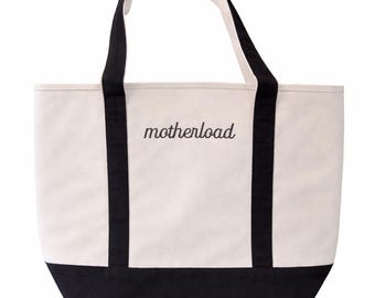 Bolso de mano bordado personalizado, regalo personalizado, bolso de lona, bolso de playa, bolso cambiador para mamás