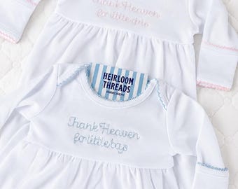 PAQUETE Bordado para Bebé Recién Nacido, Vestido de Bebé de Colección y Placa para Moisés