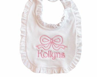 Embroidered Baby Girl Bib, Personalized Baby Bib, Baby Shower Gift, Baby Girl, Newborn Baby Gift, Baby Bibs, Monogram Bib, Newborn Gift