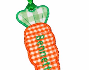 Embroidered Easter Basket Bag Tag, Personalized Applique, Custom Bag Tag, Name Tag, Gift Tag, Easter Decor, Easter Bunny, Easter Basket Tags