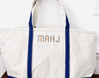Mahjong Large Personalized Canvas Tote Bag, Embroidered Canvas Tote Bag, Mahjong Tote Bag, Mahj jongg Tote Bag