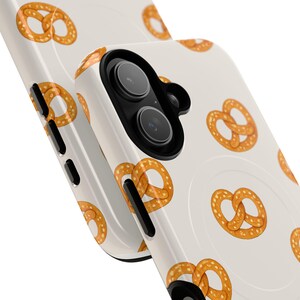 Bold Pretzel iPhone Case Aesthetic, Large Food Pattern Phone Case, Minimal Bakery Style, Cute Statement Phone Case, Gift for Her