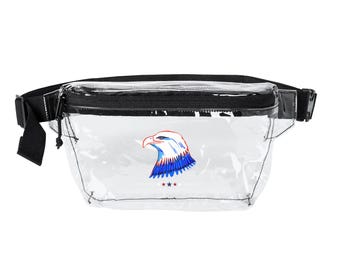 Riñonera transparente del 250 aniversario de EE. UU., bolsa de cintura homologada para estadios (bolso con cremallera)