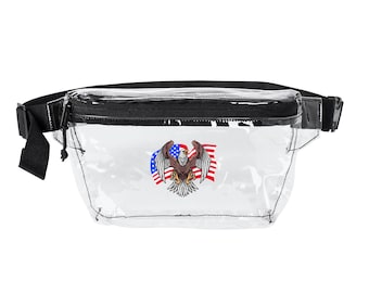 Riñonera transparente conmemorativa del 250 aniversario de EE. UU., bolsa de cintura homologada para estadios (PVC transparente)