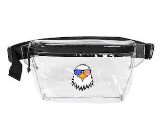 Riñonera transparente, diseño patriótico del 250 aniversario de EE. UU., riñonera homologada para estadios.