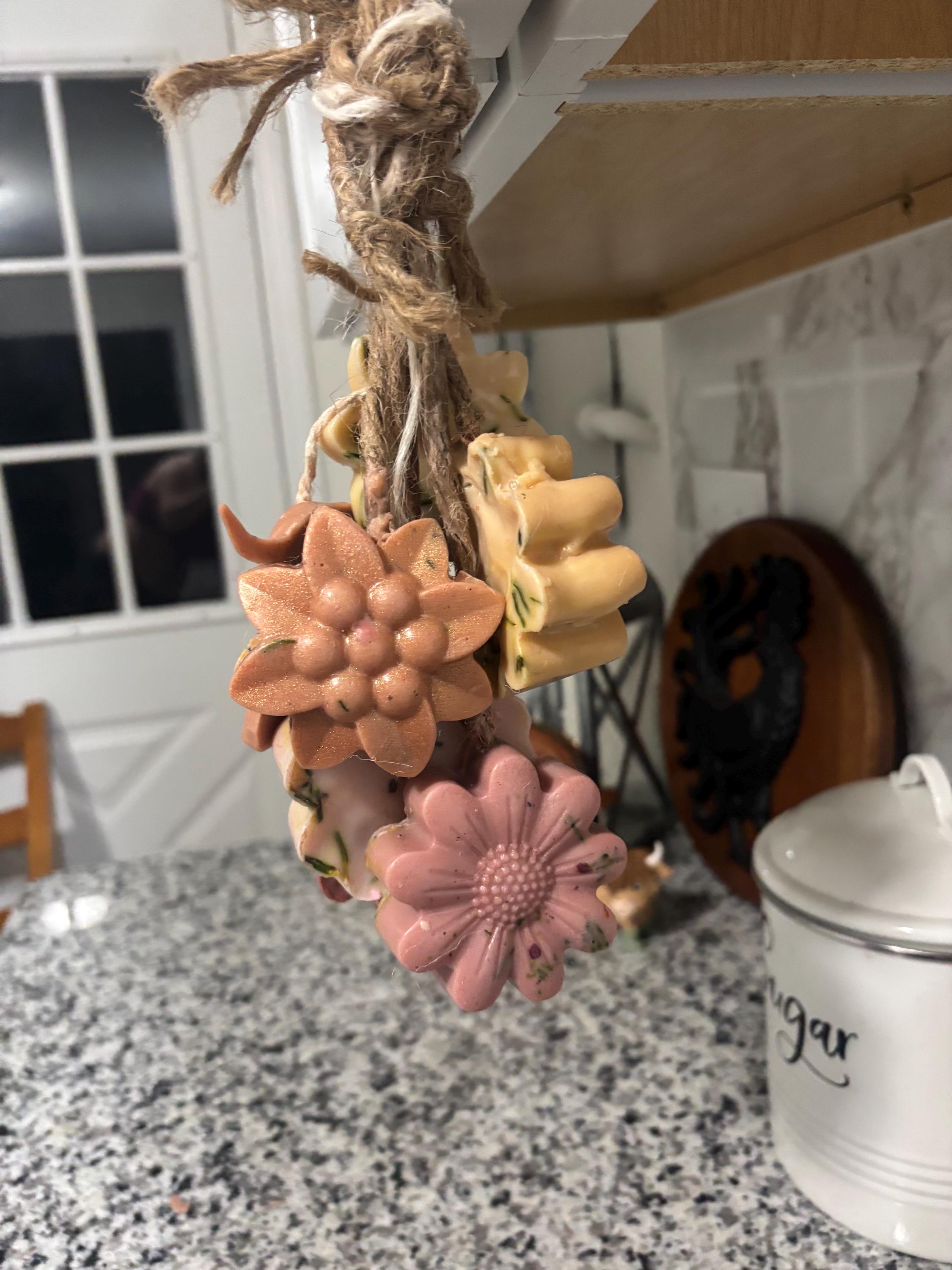 Soap on a Rope Kitchen Cluster With Flowers and Cute Cow for Her Gifts ...